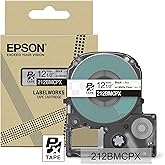 Epson LABELWORKS 212BMCPX Genuine PET (Polyester) Tape Cartridge - Black on Matte Clear Designer Craft Label Maker Tape - 1/2" (12MM) Wide, 26'