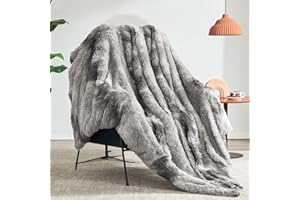 BEAUTEX Faux Fur Throw Blanket, Soft Sherpa Fluffy Blankets, Warm Thick Plush Flannel Blanket, Luxury Fuzzy Blankets for Home Room Decor, Shaggy Throw Blanket for Couch Sofa Bed, 50x 60