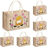 Yeyeplum Happy Diwali Return Gift Bags, Pichwai Tote Bags | 9x6.3x4.3'', Reusable Indian Burlap Jute Bags with Handle for Wedding, Pooja, Housewarming Party Favor, Traditional Festival