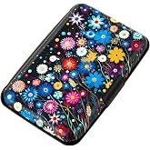 Kaabao Credit Card Holder for Women Men RFID Blocking Wallet Small Business Metal Slim Mini Aluminum Hard Case (Colorful Flowers)