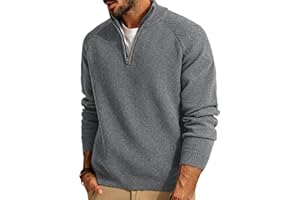 PJ PAUL JONES Mens Quarter Zip Pullover Sweater Turtleneck Raglan Long Sleeve Sweaters