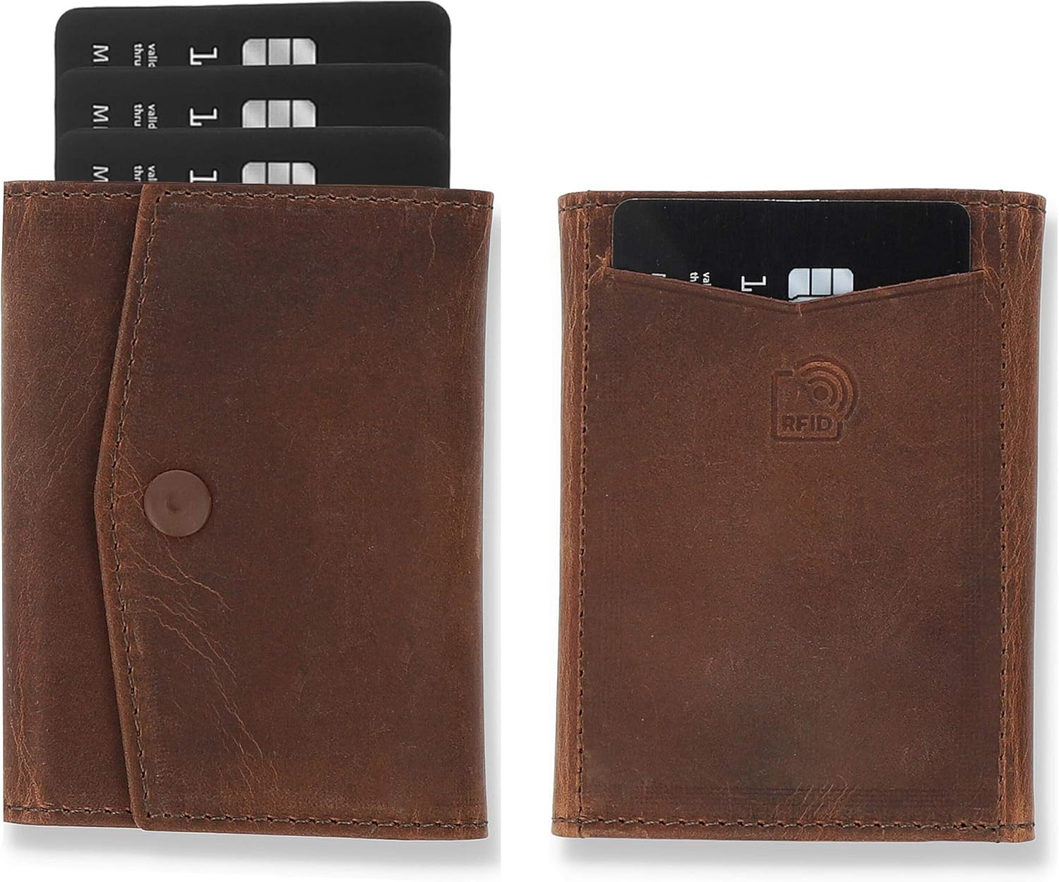 Solo Pelle Lean, gesichertes Kartenetui mit Münzfach aus Premium Rindsleder!