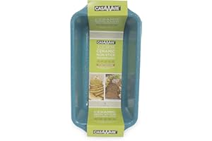 casaWare Loaf Pan 9 x 5-Inch Ceramic Coated Non-Stick, Blue Granite, standard