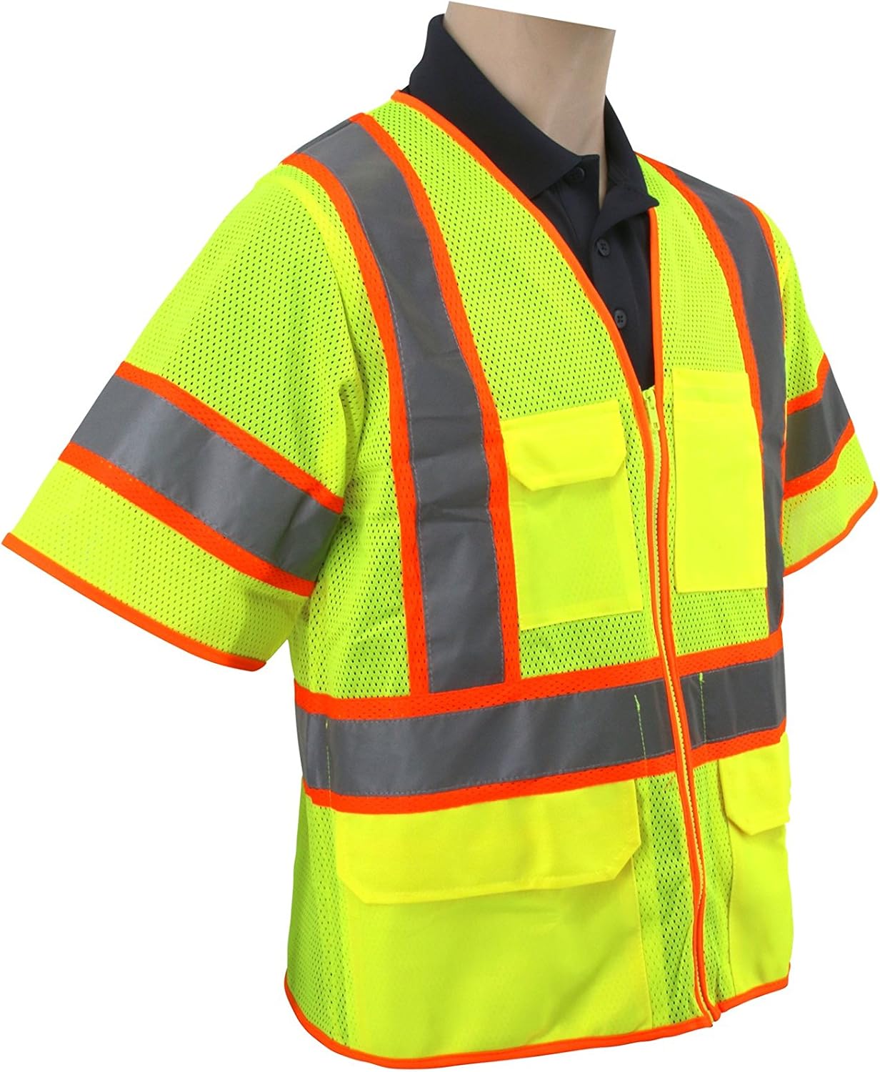 Brite Safety Style 1315 Heavy Duty MultiPocket Reflective Safety Vest PPE HiVis Surveyor