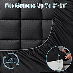 HYLEORY Twin XL Mattress Pad Quilted Fitted