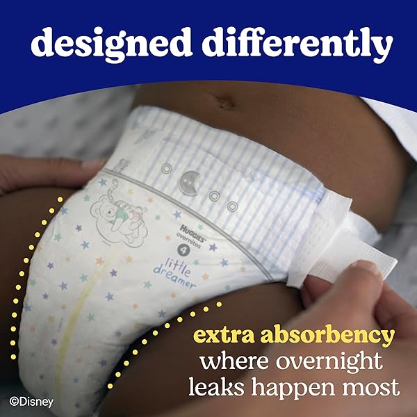 HUGGIES SIZE 4 OVERNITES BABY DIAPERS: OVERNIGHT DIAPERS, SIZE 4 (22-37 LBS), 116 CT (2 PACKS OF 58), PACKAGING MAY VARY