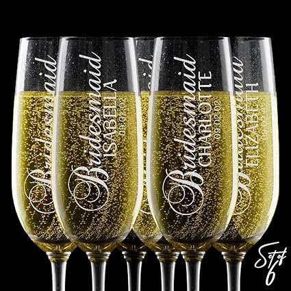 bridesmaid champagne glasses