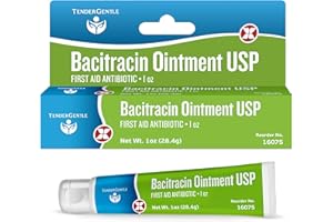 TENDERGENTLE Bacitracin Antibiotic Ointment with Zinc USP - 1 oz Topical Antibiotic First Aid Ointment - Helps Prevent Infection in Minor Cuts, Scrapes, and Burns