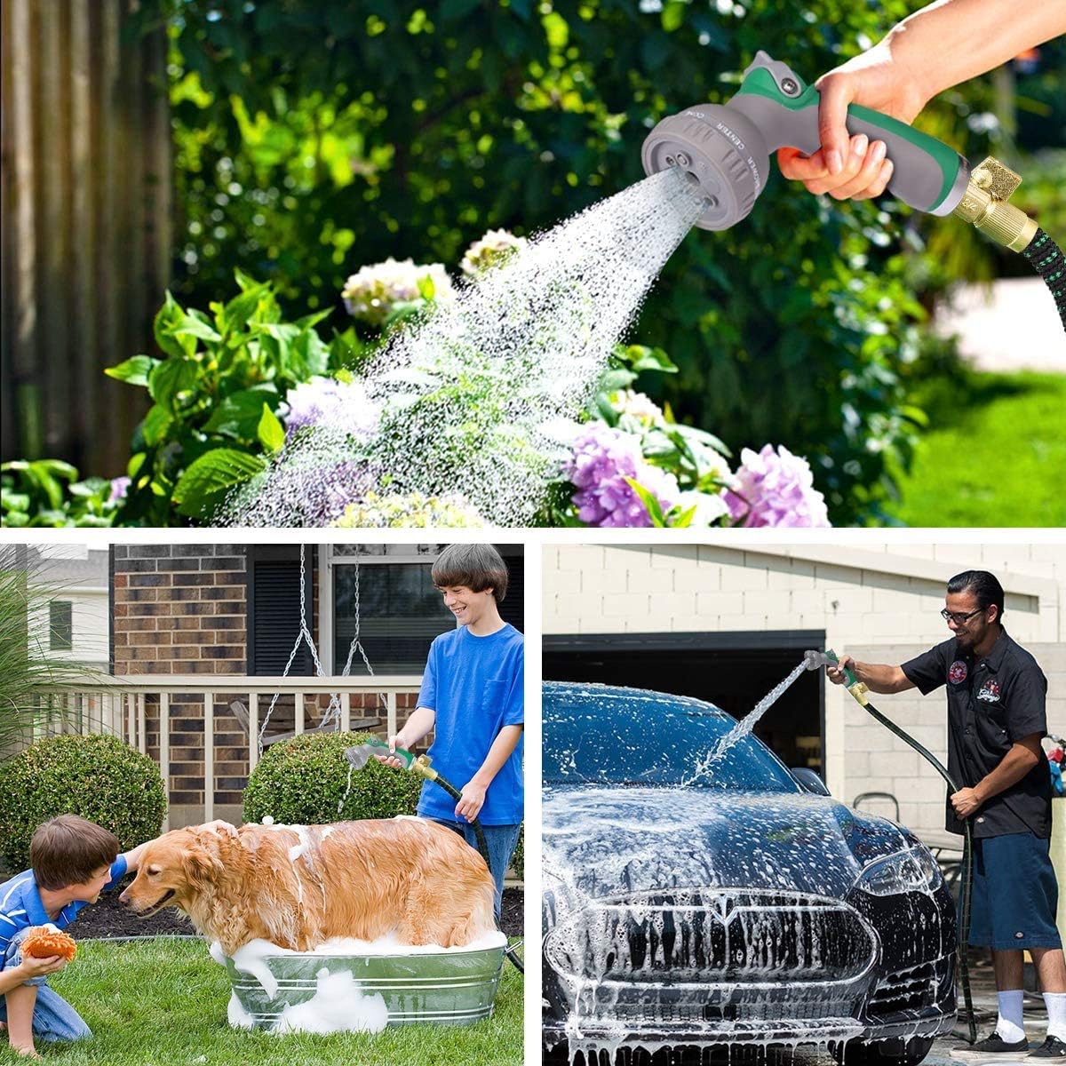 Ccbetter 30 5 M Gartenschlauch Verbesserter Auslaufsicherer Leichter Erweiterbarer Wasserschlauch Mit 1 9 Cm 3 4 Zoll Massiven Messing Anschlussen Und Latex Kern Langlebiger Flexibler Gartenschlauch Mit 8 Spruhmustern Amazon De Baumarkt