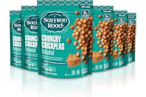 Saffron Road Organic Crunchy Chickpea Snacks-Gluten Free, Non-GMO, Kosher, Vegan (Falafel, 5.4 oz (6 Pack))