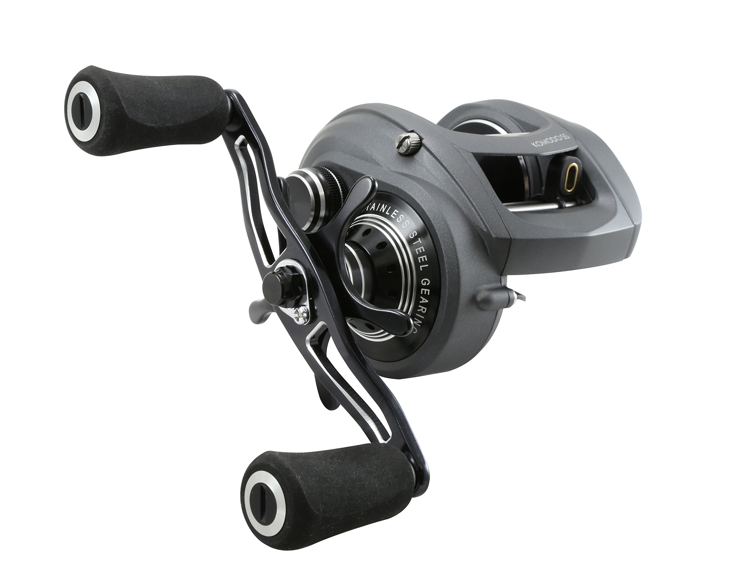 Okuma Komodo SS Large Capacity Low Profile Baitcaster, KDS-471, 130 yds-30LB, Paddle Handle