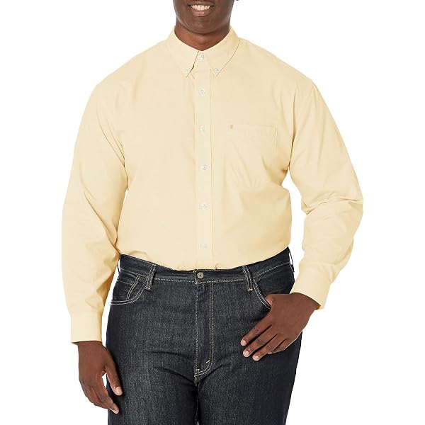 Izod Men's Slim Fit Stretch Performance Shirt - Long Sleeve Button Down, Easy Care