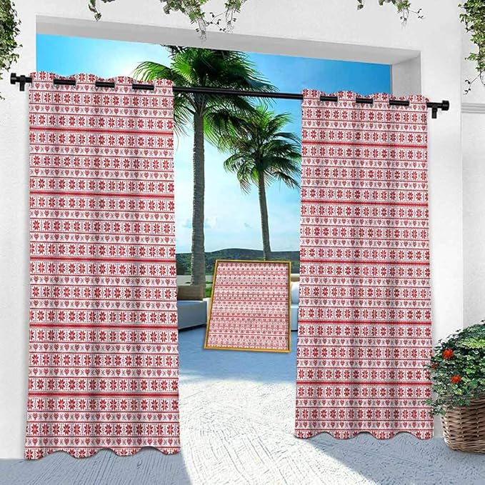 Aishare Store - Cortina de panel para exteriores, navidad, bordes