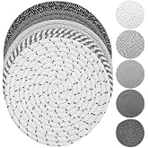 Tidponra Trivet Mats Set for Hot Dishes, 5 Heat Resistant Pot Holders Kitchen Counter, Table, Home Essentials, Anti Stain Hot Pads Plate Mats for Hot pots and Pans, 7 Inches