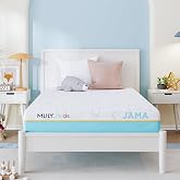MLILY JAMA Kids 6 Inch Twin Size Memory Foam Mattress in A Box, Medium Firm | Washable Cover,Low Profile Design for Top &amp; Bottom Bunk Beds,Special Spaces,CertiPUR-US Certified,75x38x6,Blue