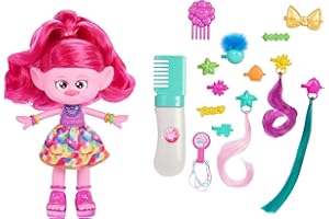 Mattel ​DreamWorks Trolls Band Together Doll & 15+ Accessories, Hair-tastic Queen Poppy Fashion Doll with Glitter Comb