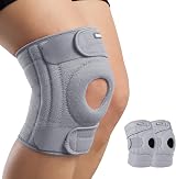 AVIDDA Knee Support 2 Pack Open Patella with 3 Straps Grey