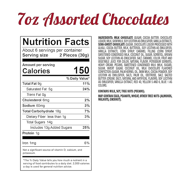 FANNIE MAY, MILK AND DARK CHOCOLATE HOLIDAY GIFTS, ASSORTED CHOCOLATES, CHOCOLATE GIFT BOX, 7 OZ