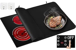 Amerbro Heat Resistant Stove Top Covers for Electric Stove - 21×29.5inch Fireproof & Waterproof Electric Stove Cover - Glass Stove Top Protector for Prevent Scratches, Fiberglass Cloth (Black)