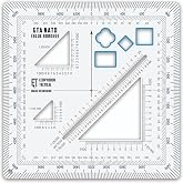Ecopybook Flexible GTA Army Protractor, Square Military Map Navigation Protractor with NATO Marking Symbols, 125x125mm, Matte Anti-Glare Coordinate Scale, Tactical Field Navigation Tool