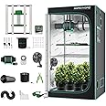Mars Hydro 3x3 Smart Grow Tent Kit Complete System with WiFi APP Control Dimmable FC-E3000 1184Pcs LED Grow Light,1680D High Reflective Mylar,4inch Adjustable Ventilation System,10 Speed Clip Fan