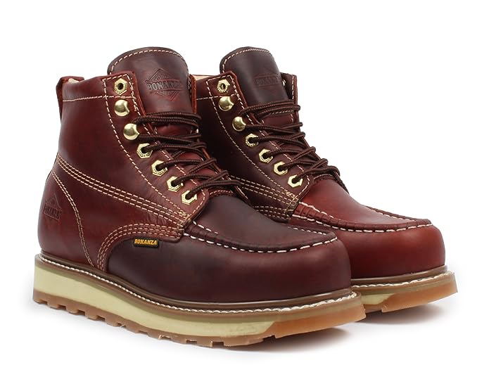 Bonanza Boots Goodyear Men's 6" Premium Leather Industrial Moc Work
