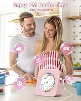 GREADIO Portable CD Player Bluetooth 5.0 Speaker System Pink view 4