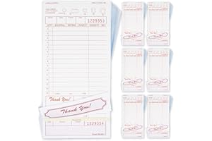 [1500] Gorilla Supply Guest Check 4.25" x 8.5" 3-Part Carbonless Perforated Loose Server Order Checks with 15 Lines, Tan, 1500 (6 Pack, 250 Sets/Pack)