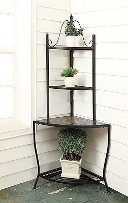 4D Concepts Corner Baker's Rack with Slate Top, Metal/Slate