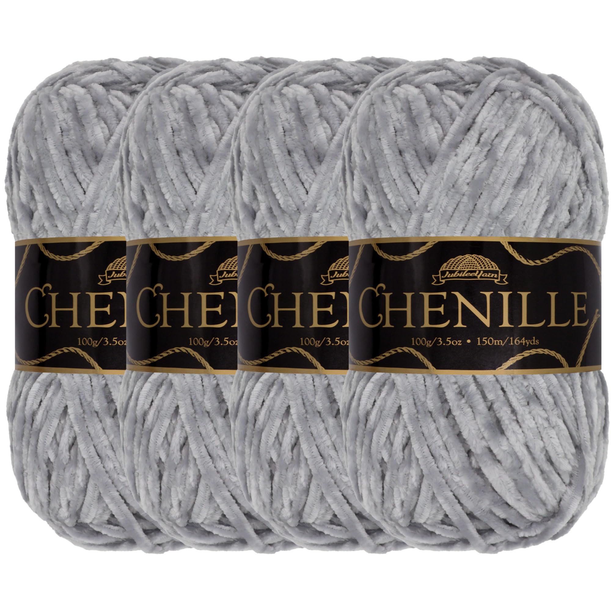 JubileeYarn Chenille Yarn - Worsted Weight - 100g/skein (4 Skeins, 123 Relic)