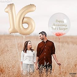 KatchOn, Giant Caramel 16 Balloon Numbers - 40 Inch