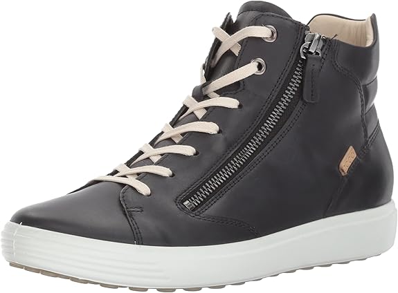 ECCO Women's Women's Soft 7 Zip High Top Fashion Sneaker, Black, 38 EU / 7-7.5 US: Amazon.ca 