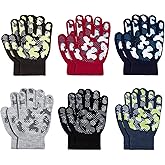 Hicdaw 6 Pairs Kid's Winter Gloves - Stretchy Warm Knit Gloves for Boys or Girls