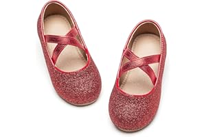 Otter MOMO Toddler/Little Girls Flower Girl Shoes Ballerina Flats Shoes Slip-on School Party Dress Shoes
