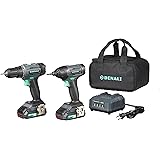 Amazon Brand - Denali by SKIL 20V Cordless Drill and Impact Driver Combo with (2) 2.0Ah Lithium Batteries, 2.4A Charger, and 