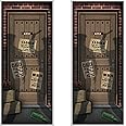 Beistle Plastic Speakeasy Door Covers, 5’ x 30”, Set of 2 - Jazz Up Your Entryway With Prohibition Era Decorations - Roaring 20's Party Décor, Gatsby-Themed Parties, Vintage Gangster Wall Prop
