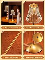 One Fire Rose Lamp Rechargeable Touch Table Lamp 3 Colors 300LM view 7