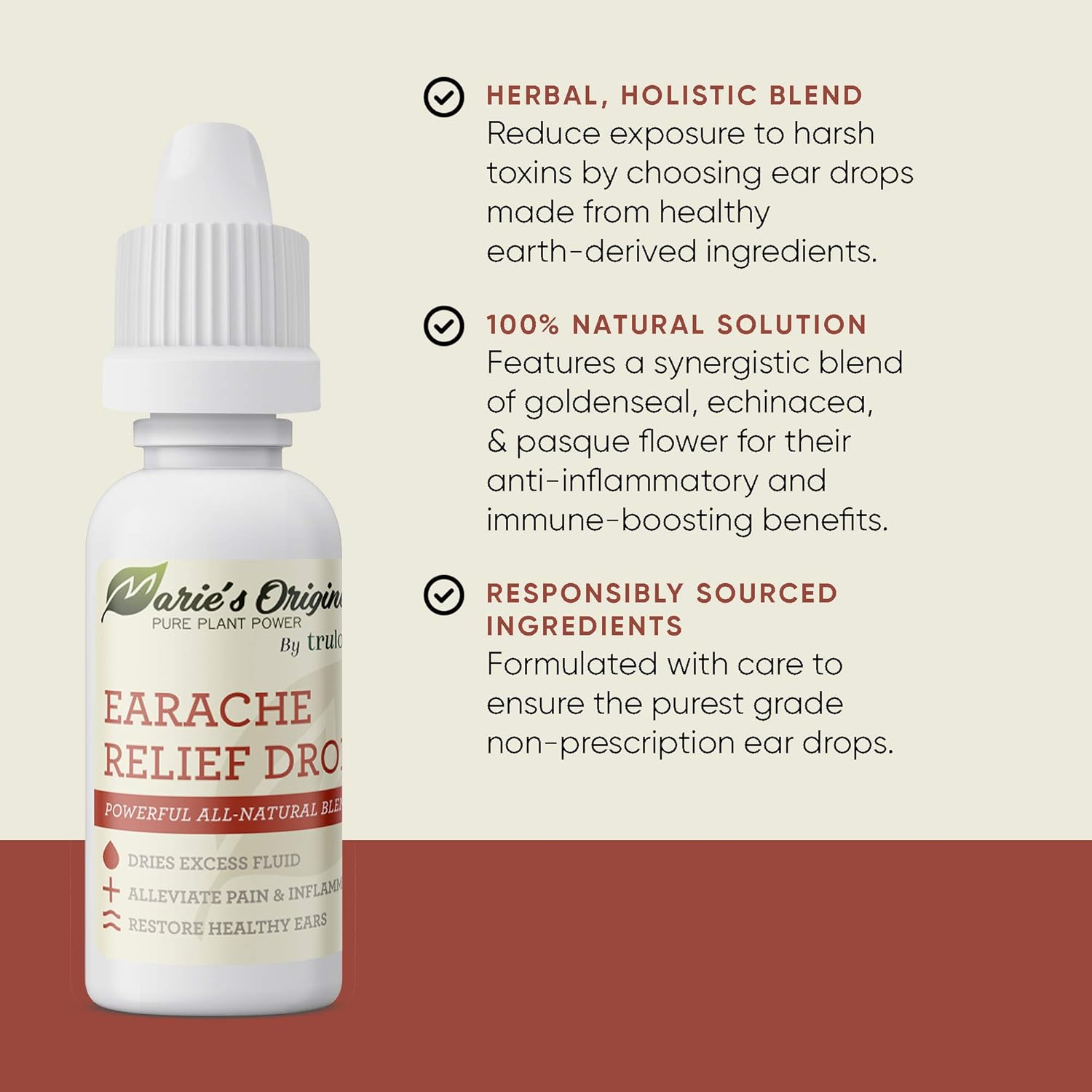 Natural Earache Drops for Ear Infection Prevention, Pain Relief, Swimmer's Ear - Homeopathic, Holistic, Vegan Herbal Ear drops for Adults, Children - Made in USA, Healthy, Safe for Kids: Health & Personal Care