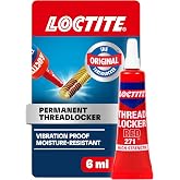 Loctite Threadlocker Red 271 - Permanent Thread Lock Glue for Nuts, Bolts, &amp; Fasteners, High Strength Screw Glue to Prevent Loosening &amp; Corrosion - 6 ml, 1 Pack