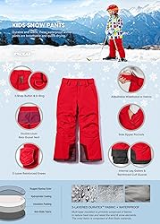 TSLA Youth Winter Cargo Snow Pants, Waterproof