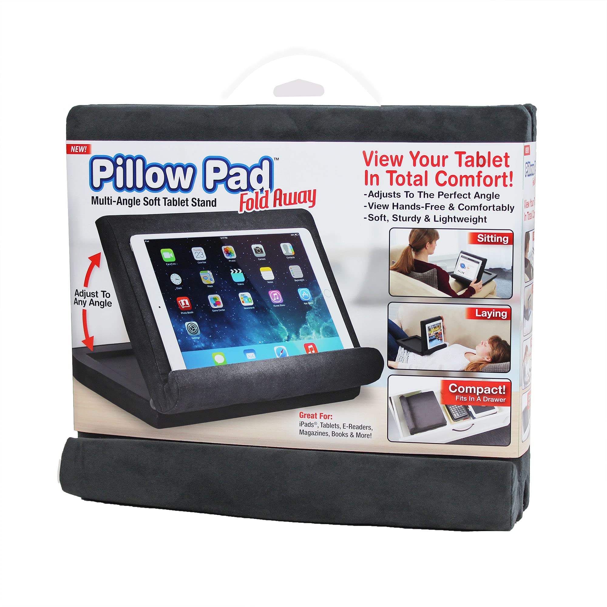 Ontel Pillow Pad Fold Away Multi-Angle Soft Tablet