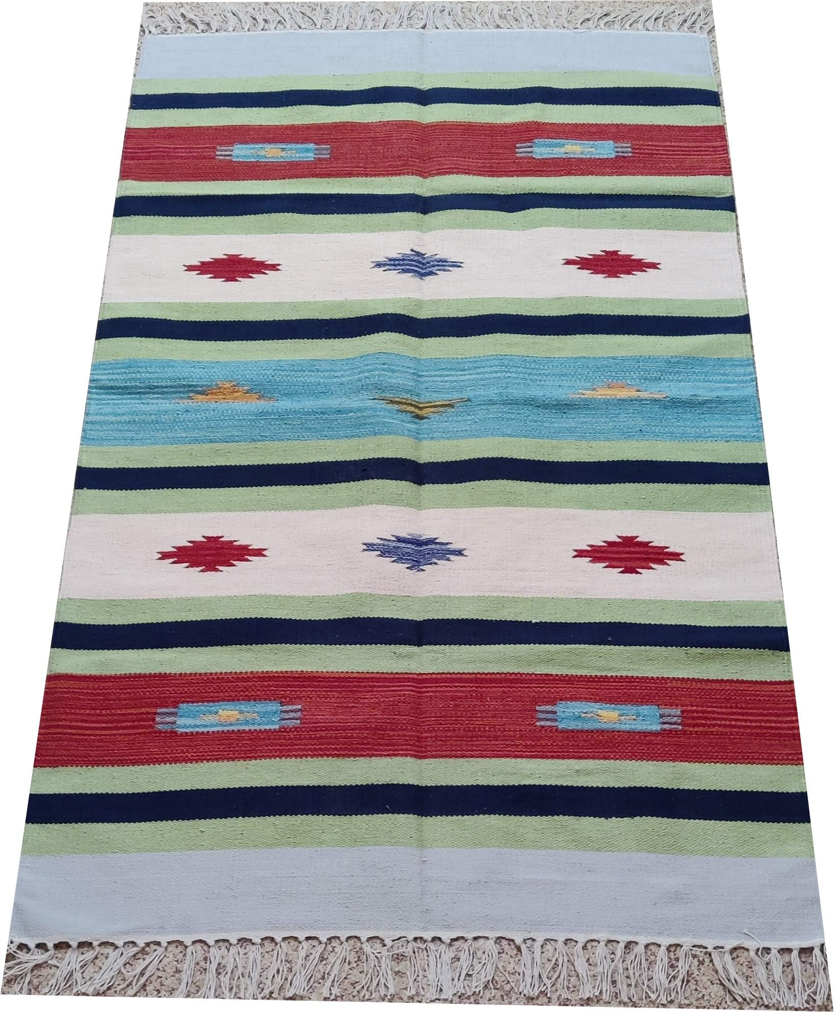 Srj Handicraft Casual Rug (Multicolour, Cotton, 3 X 5 Feet)