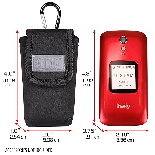 USA Gear Flip Phone Belt Case Compatible with Jitterbug 2, Alcatel