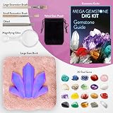 Science Kidz Mega Gemstone Dig Kit - 20 Real Gems & Crystals - Excavation Set view 5