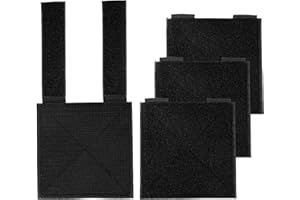 4pcs Molle Hook & Loop Panels, 10x10cm/4x4in Black Nylon Hook & Loop Adapter Panel Molle Patches Board for Badges Attaching D