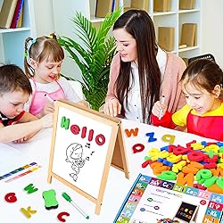 GINMIC Magnetic Letters and Numbers with Easel for