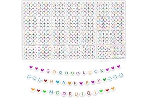 MDDRUIQI 1400 PCS Letter Beads Bracelet Making Kit - 28 Styles Friendship Bracelets,Preppy Clay Alphabet Beads for Jewelry Making for Girl Gifts Ages 6-12[Merch]