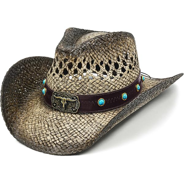 COWGIRL HAT Beaded embellished bendable cowboy hat spf PROTECTED Straw Beach Cowboy Hats for Women Vintage Beaded Shapeable  main image 3