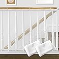 13ft Indoor Outdoor Baby Safety Stair Railing Net Baby Proofing Stair Balcony Banister Rail Guard Child Safety Stair Protection Safe Rail, White(6.5ft x 2Pack)