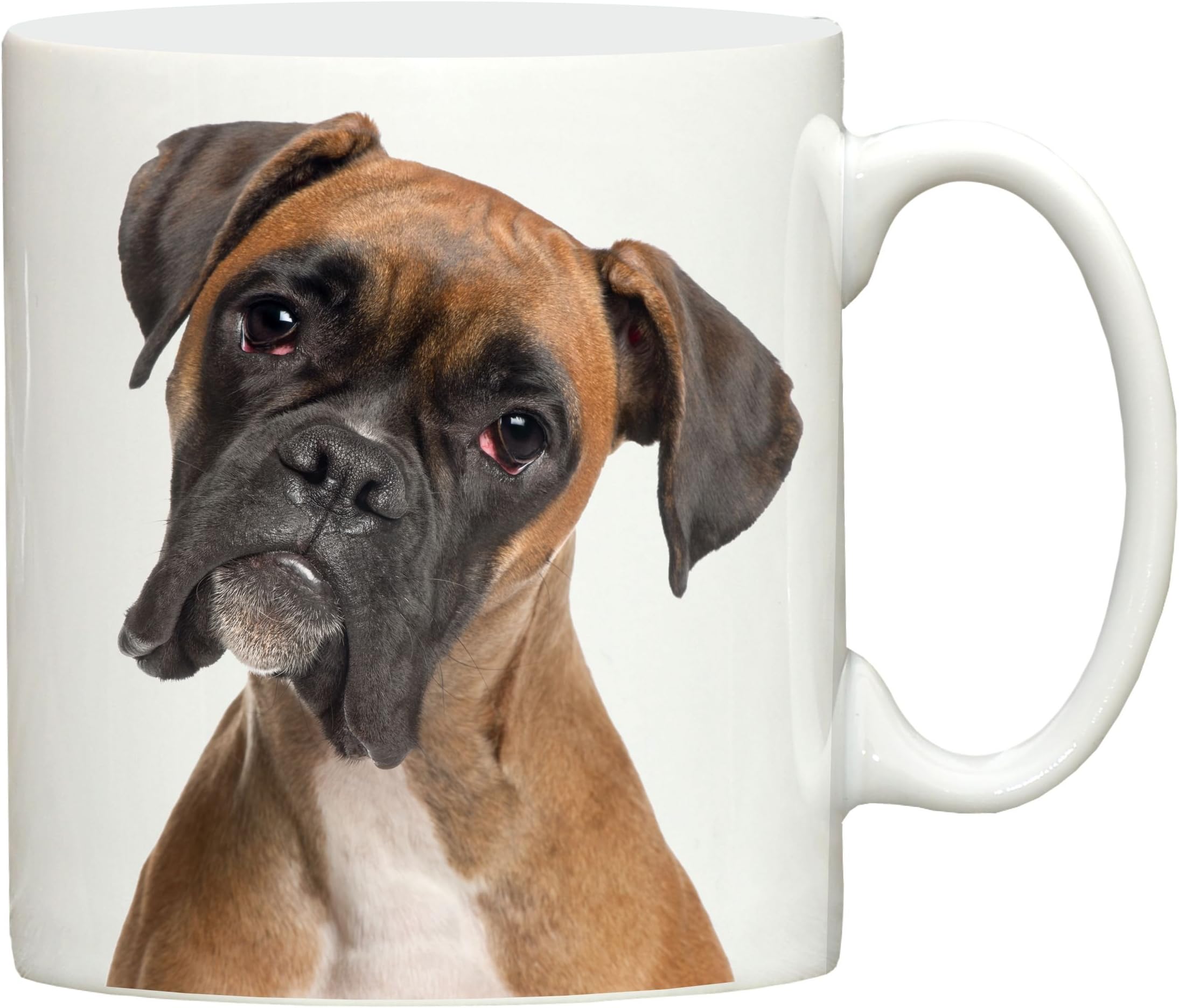 Dog Exhibitor Boxer dog design hand printed ceramic mug printed in the UK merchandise, great for tea, coffee and most hot or cold beverages.